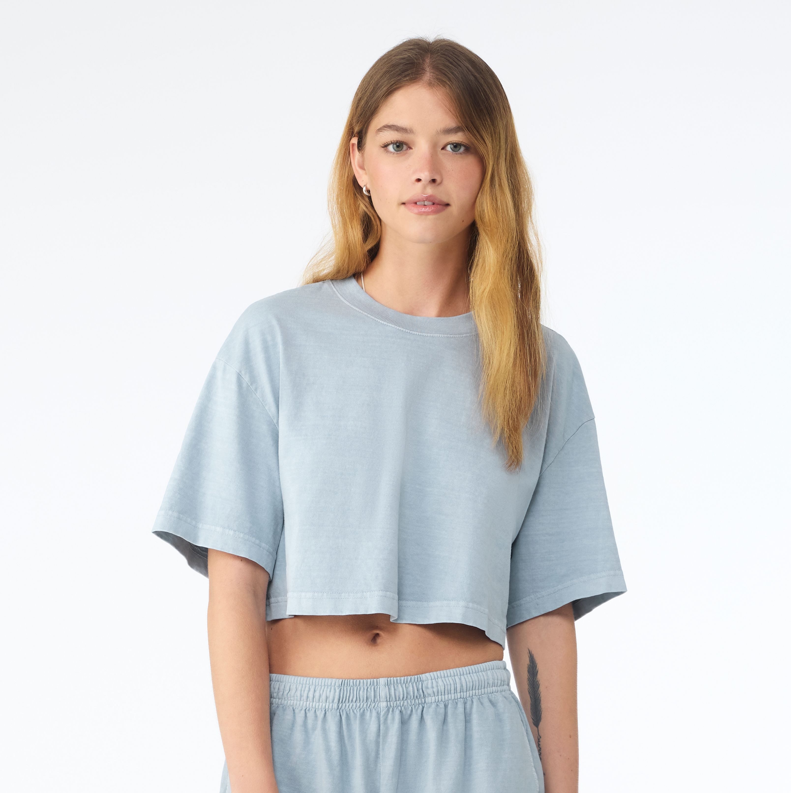WOMEN'S HEAVYWEIGHT WASHED CROPPED TEE