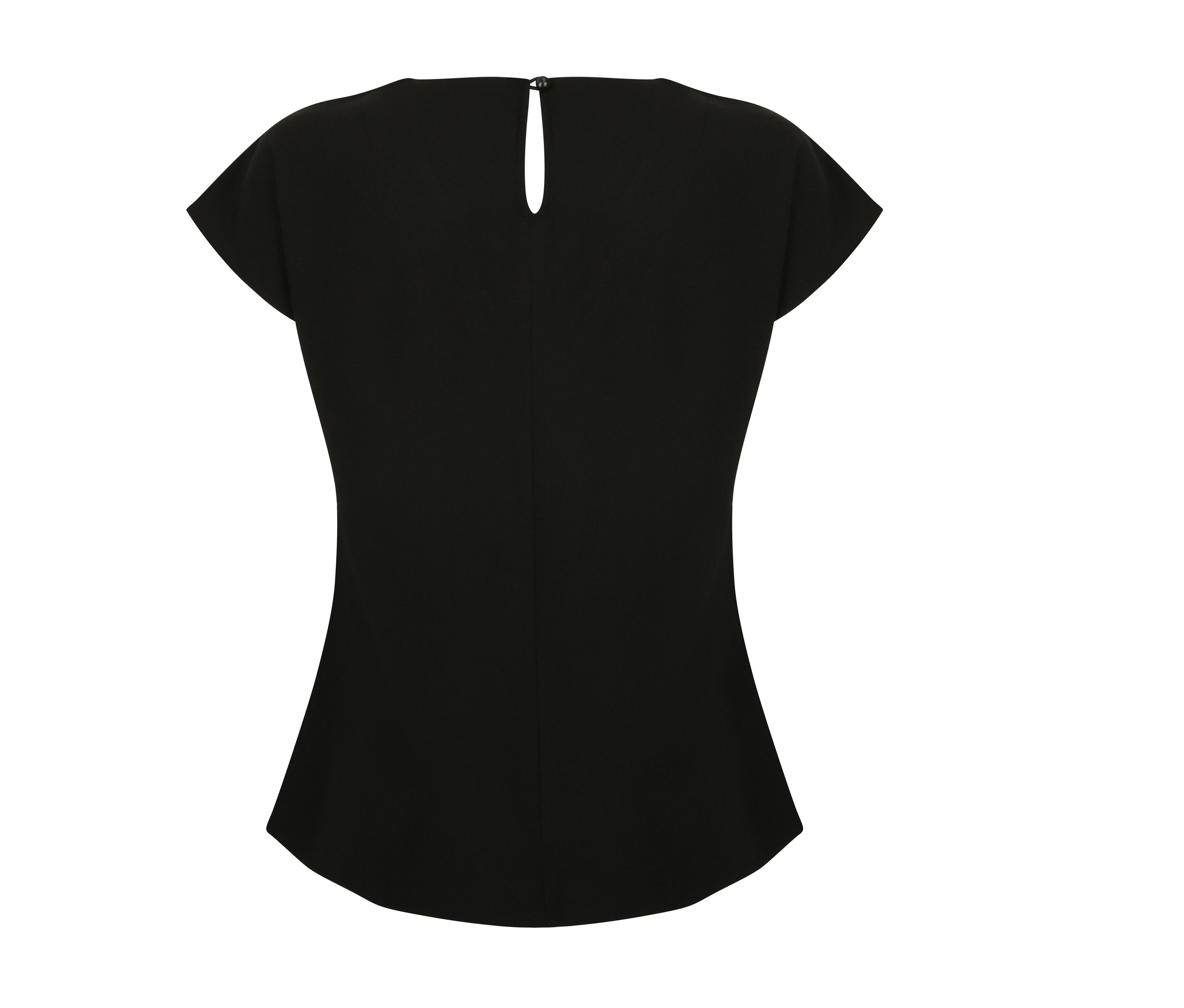 LADIES' PLEAT FRONT SHORT SLEEVED BLOUSE