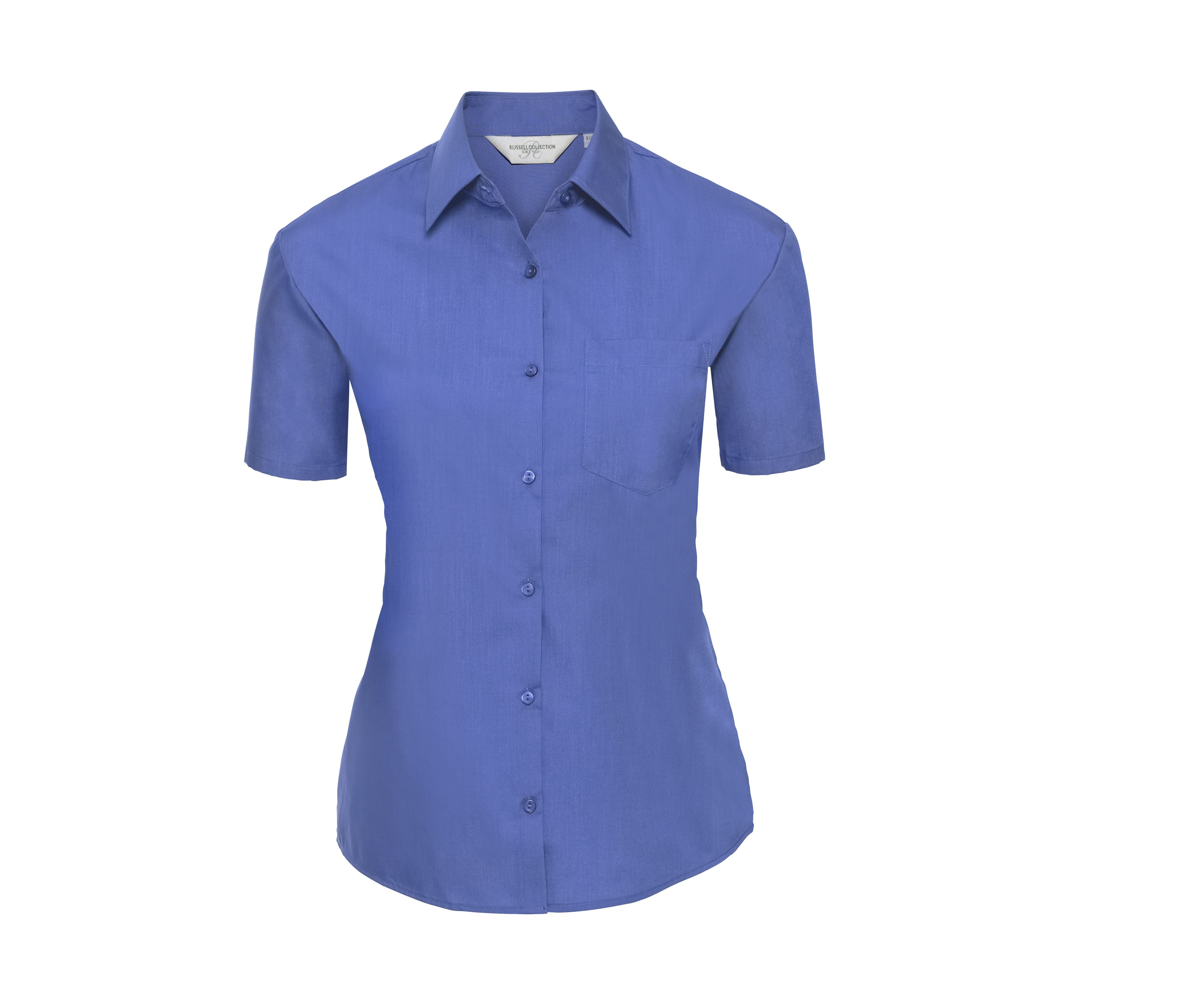 LADIES' SHORT SLEEVE CLASSIC POLYCOTTON POPLIN SHIRT