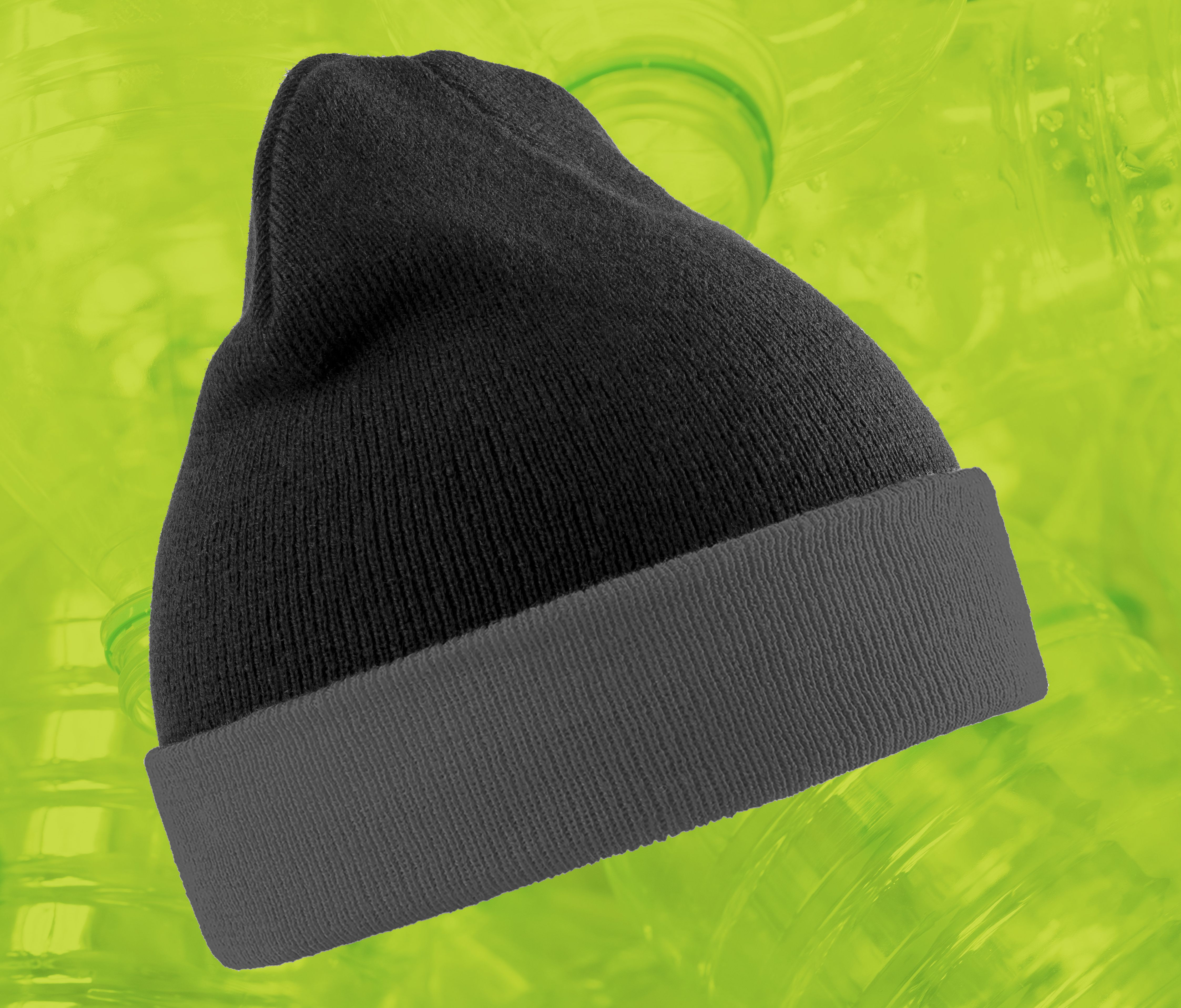 RECYCLED BLACK COMPASS BEANIE