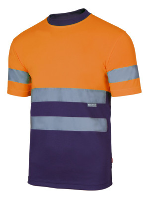 T-SHIRT TECHNIQUE BICOLORE À MANCHES COURTES VISIBILITÉ AUGMENTÉE